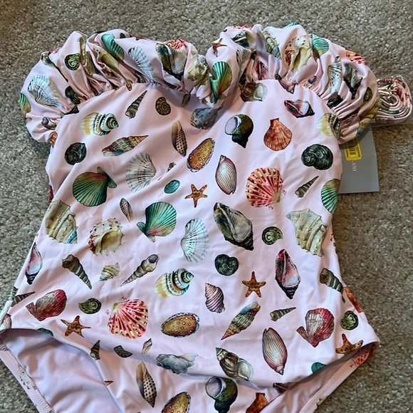 Antonio Melani Jennifer Sumko sea shell one piece swimsuit swim size - Picture 4 of 8